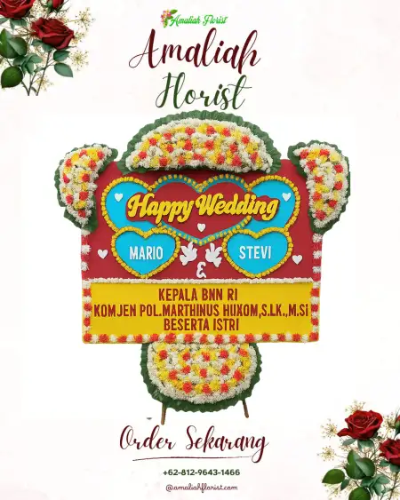 Papan Bunga Pernikahan Badegan